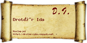 Drotár Ida névjegykártya